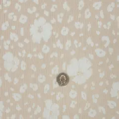 1 Yard Rayon Crinkle Butter Cream Woven Fabric Lightweight 50/52&Prime; Wide 100% Rayon