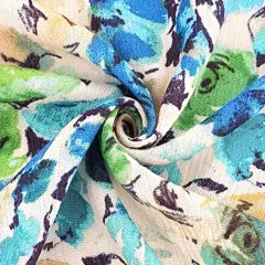 1 Yard Turquoise Rayon Crepon Fabric Lightweight Textured Draping Apparel 50/52" Wide