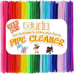 3000 Pieces Pipe Cleaners 40 Assorted Colored Chenille Stems