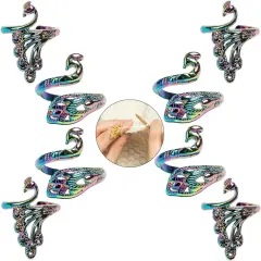 8 Adjustable Peacock Crochet Rings