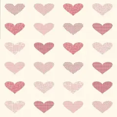 Printworks Flirt Unbleached Red Hearts Moda Digital Panel