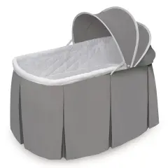 Badger Basket Cuddles Oval Rocking Doll Bassinet - Gray/White