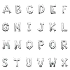 Anagram&reg; 16" Silver Letter Balloons A&ndash;Z Air Fill Only Mylar by