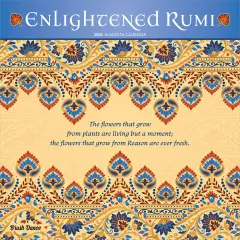 Enlightened Rumi | 2026 12 x 24 Inch (Hanging) Monthly Square Wall Calendar | Plastic-Free