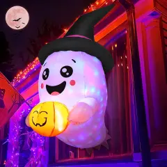 Halloween Inflatables Window Ghost Built-in LED,Inflatable Outdoor