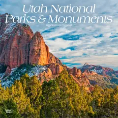 Utah National Parks & Monuments | 2026 12 x 24 Inch (Hanging) Monthly Square Wall Calendar | Plastic-Free