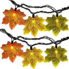 13.6FT 35LED Fall Lights Maple Leaf String Lights