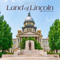 Land of Lincoln | Illinois Places | 2026 12 x 24 Inch (Hanging) Monthly Square Wall Calendar | Plastic-Free