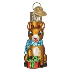 Old World Christmas 2.25 In Mini Rudolph The Red-Nosed Reindeer&reg; Christmas Tree Ornament , Misfit Saved Christmas Brown