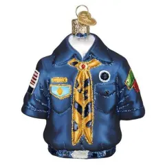 Old World Christmas 4.0 Inch Scout Uniform Christmas Tree Ornament , Ornament Honor Privilege Blue