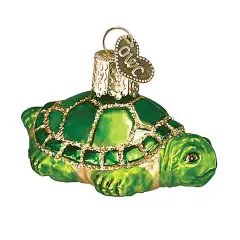 Old World Christmas 1.25 In Small Turtle Christmas Tree Ornament , Slow Steady Shell Home Green