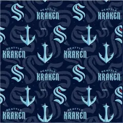 NHL Licensed Seattle Kraken Tone on Tone 1199-KRA Cotton Fabric by the Yard
