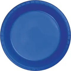 240 pc Bulk Cobalt Blue Plastic Banquet Plates 10.25 inch