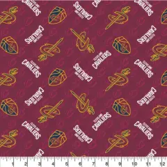 NBA Licensed Cleveland Cavaliers Toss Cotton Fabric by the Yard