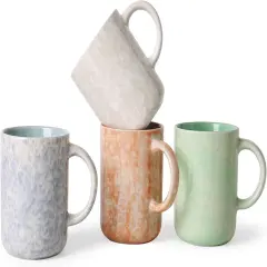 17 OZ Coffee Mugs Set of 4, Ceramic Modern Coffee Mugs Set