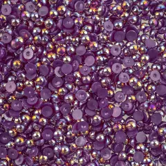 Crystal Lane DIY SS16(4mm) Plastic Pearl Flatback Rhinestones, 975pcs Dark Purple AB