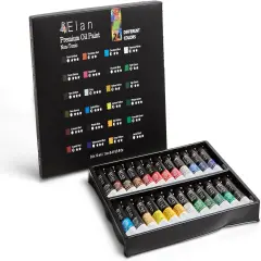 Professional Oil Paint Set, 24 Oil Paint Tubes 0.4oz, Artist Paint Set for Adults, Oil Based Paint for Canvas, Mini Oil Painting Set, Professional Paint Set Non Toxic, Oil Base Paint, Mini Paints