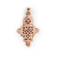Copper Coptic Cross Pendant (65x36mm): Authentic Ethiopian East African Design for Jewelry & Necklace Making