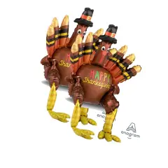 26" Sitting Turkey Foil Balloon Air Fill Only Thanksgiving Decor