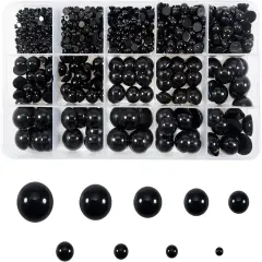 830pcs Round Black Plastic Doll Eyes 3mm to 16mm