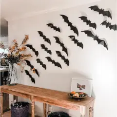 Big Size Bat Wall Decor Stickers, 124pcs