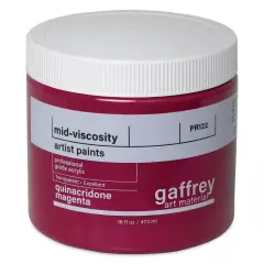 Gaffrey Art Material Standard Body Acrylic Paint - Quinacridone Magenta, 473 ml jar