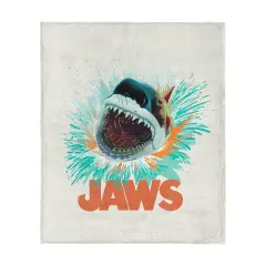 Universal Jaws Silk Touch Throw Blanket Shark Splash
