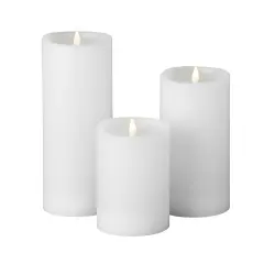 Classic Motion Flameless Candle 3pc Set - 4x6, 4x8, 4x10 White