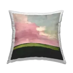 Pink Clouds Sunrise Outdoor Printed Pillow Design by Svetlana Aleynikova, 18 x 7 x 18