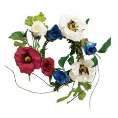 Americana Rose & Poppy Candle Ring (Candles Not Included)