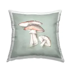 Mushroom Bunch Drawing Decorative Printed Throw Pillow Design by Eli Jones, 18 x 7 x 18
