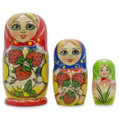 3 Strawberries Multi-ColorNesting Dolls 4 Inches