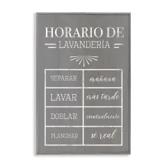 Stupell Industries Horario de Lavander&iacute;a Framed Giclee Art Gray Framed