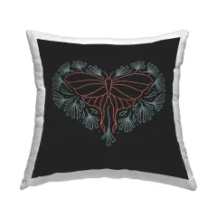 Heart Shaped Celestial Moth Decorative Printed Throw Pillow Design by Ahmed Sameh Hussein, 18 x 7 x 18