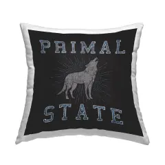 Primal Wolf State Decorative Printed Throw Pillow Design by Spirit Animals/Life Is High, 18 x 7 x 18