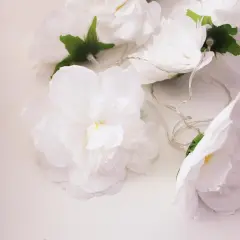 8 LED Large White Flower String Lights Warm White Warm white