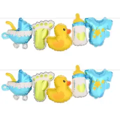 6 Pack Bulk Baby Boy Balloon Streamers