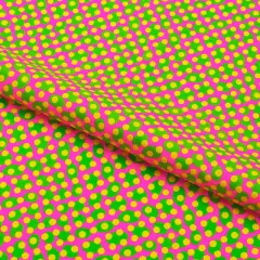 Lava Lamp Dots Printed Spandex Fabric Yellow/Green