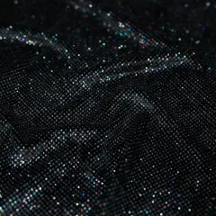 Vivian Glitter Printed Stretch Velvet Fabric Black/M