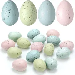 Easter Speckled Eggs 2.4 in Plastic Speckled Eggs Bowl and Vase Filler Faux Chicken Eggs for DIY Spring Displays