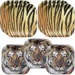 Tiger Theme Party Pack for 24 Guests! Photo-Realistic Tiger Supplies for a Roaring Good Birthday, Football, or any Big Cat Event! Includes 24 Dinner Plates & 24 Side Plates