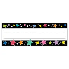 Colorful Stars On Black Name Plates Star Bright
