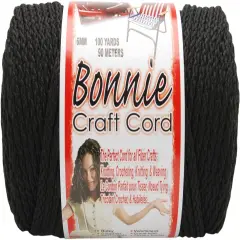 Pepperell 6mm Bonnie Macram&eacute; Craft Cord, 100-Yard, Black