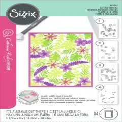 Sizzix Layered Stencils A6 By Catherine Pooler 4/Pkg-It's A Jungle Out There