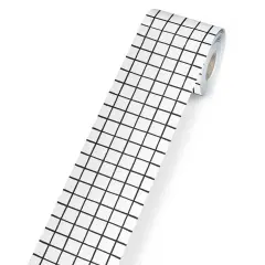 Black & White Grid Rolled Border Straight Happily Ever Elementary