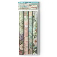 Stamperia Polyester Fabric 12"X12" 4/Pkg-Wonderland