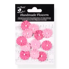 Little Birdie Larisa Paper Flowers 12/Pkg-Precious Pink