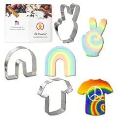 Groovy Cookie Cutter 3 Pc Set. USA Tin Plate Steel - By CookieCutter.Com