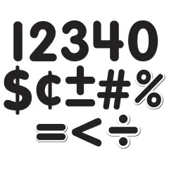 Black Classic 2-1/2" Magnetic Numbers, 65 Pieces