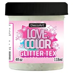 DecoArt Love Color Glitter-Tex 4oz-White
